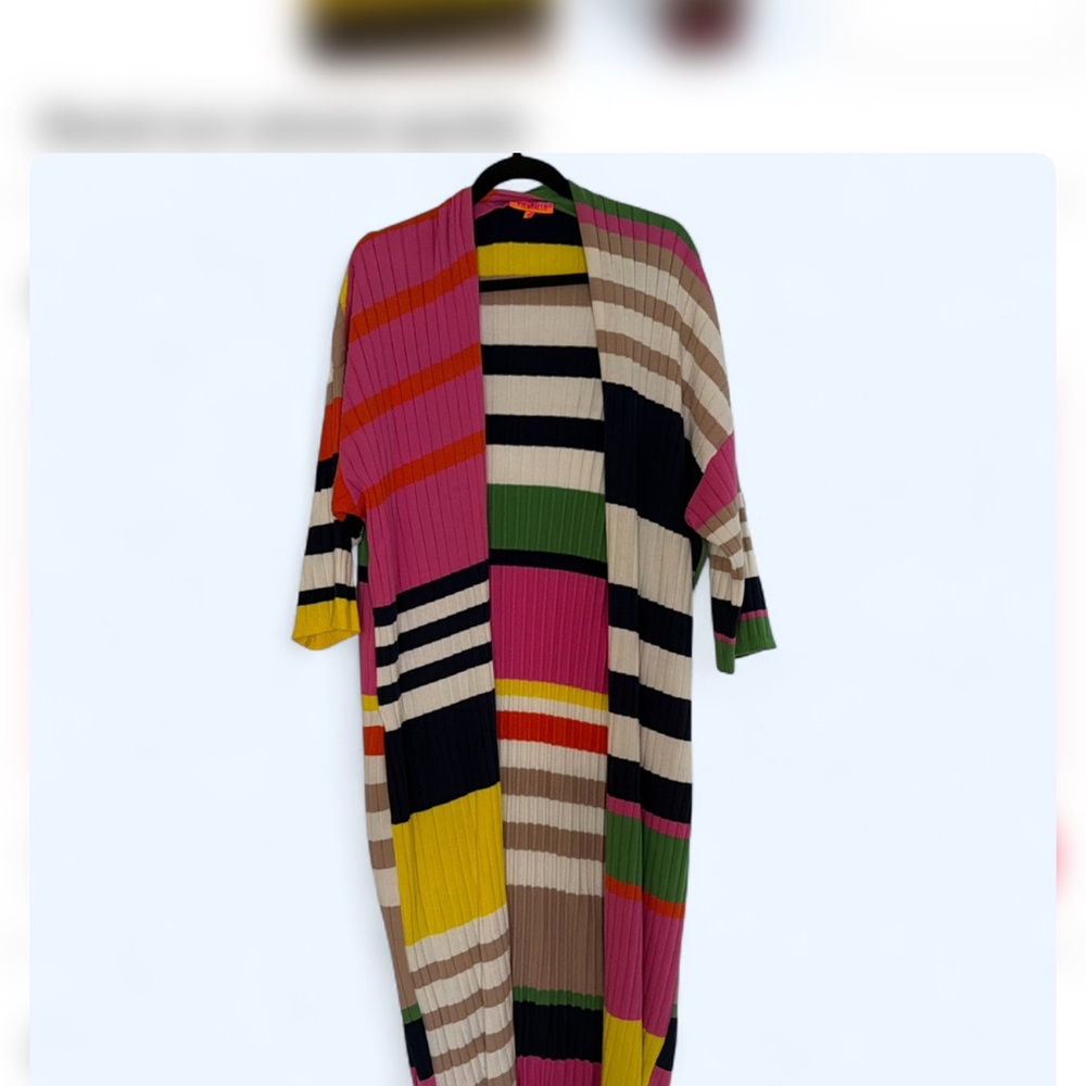 Vilagallo Multicolor Striped Knit Top - Yellow, Black, Green, Pink